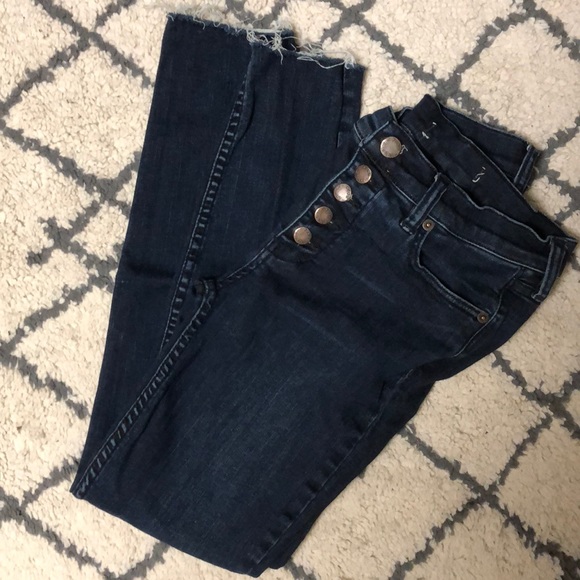 Free People Denim - Free People Frayed Ankle Jeans